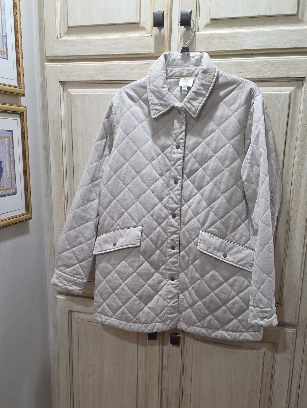 Joie Diamond Quilted Cotton Equestrian Utility Boxy Jacket